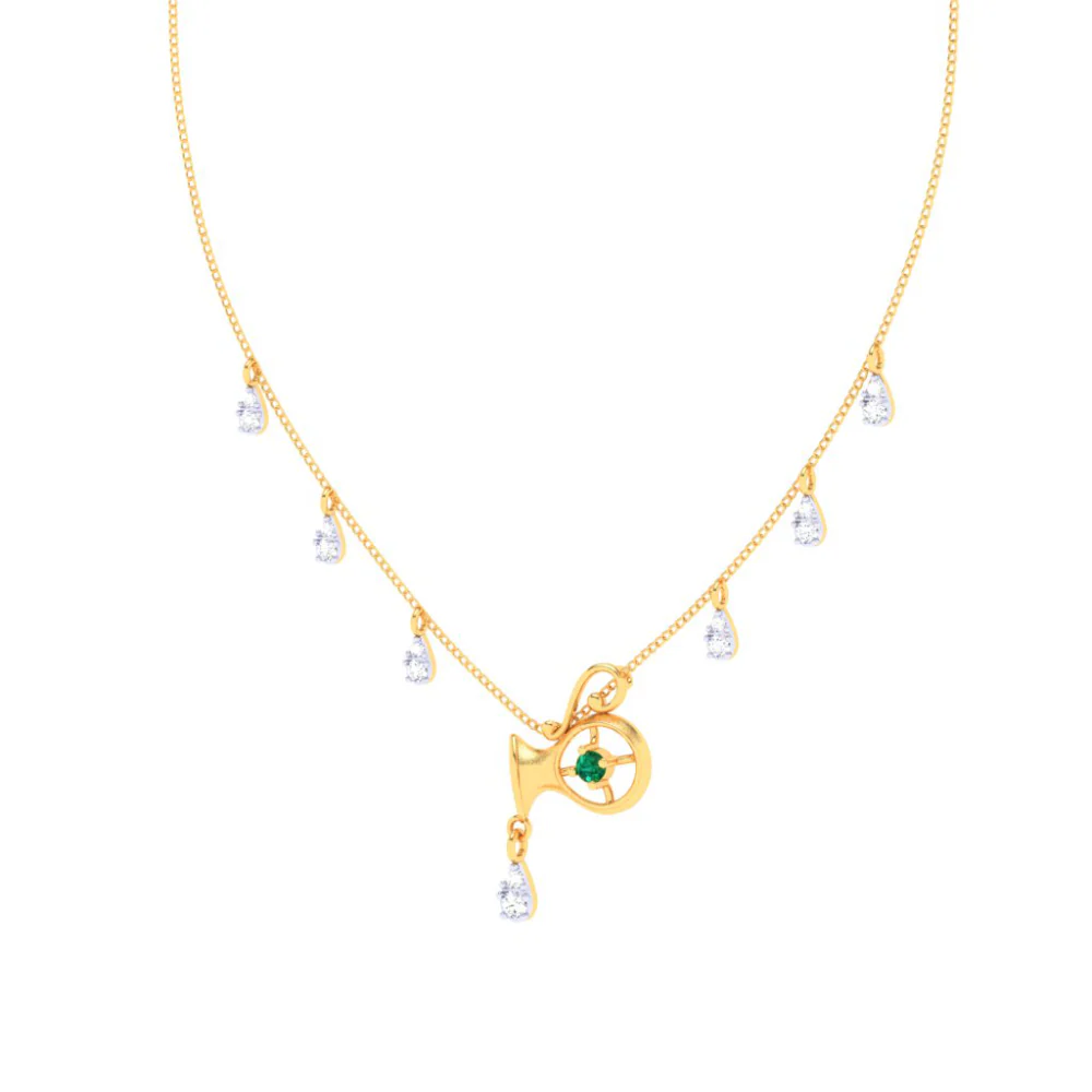 14k Aquarius Themed Gold Gorgeous Necklace From Amazea Collection - Image 2