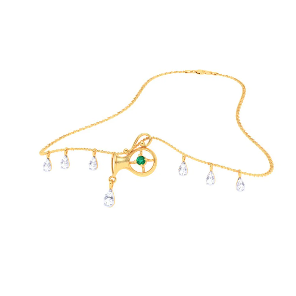 14k Aquarius Themed Gold Gorgeous Necklace From Amazea Collection - Image 5