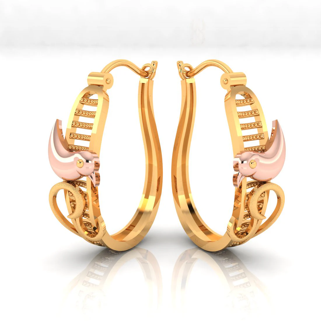 14k Beautiful Gold Earrings With Intricate Bird Design - Image 3