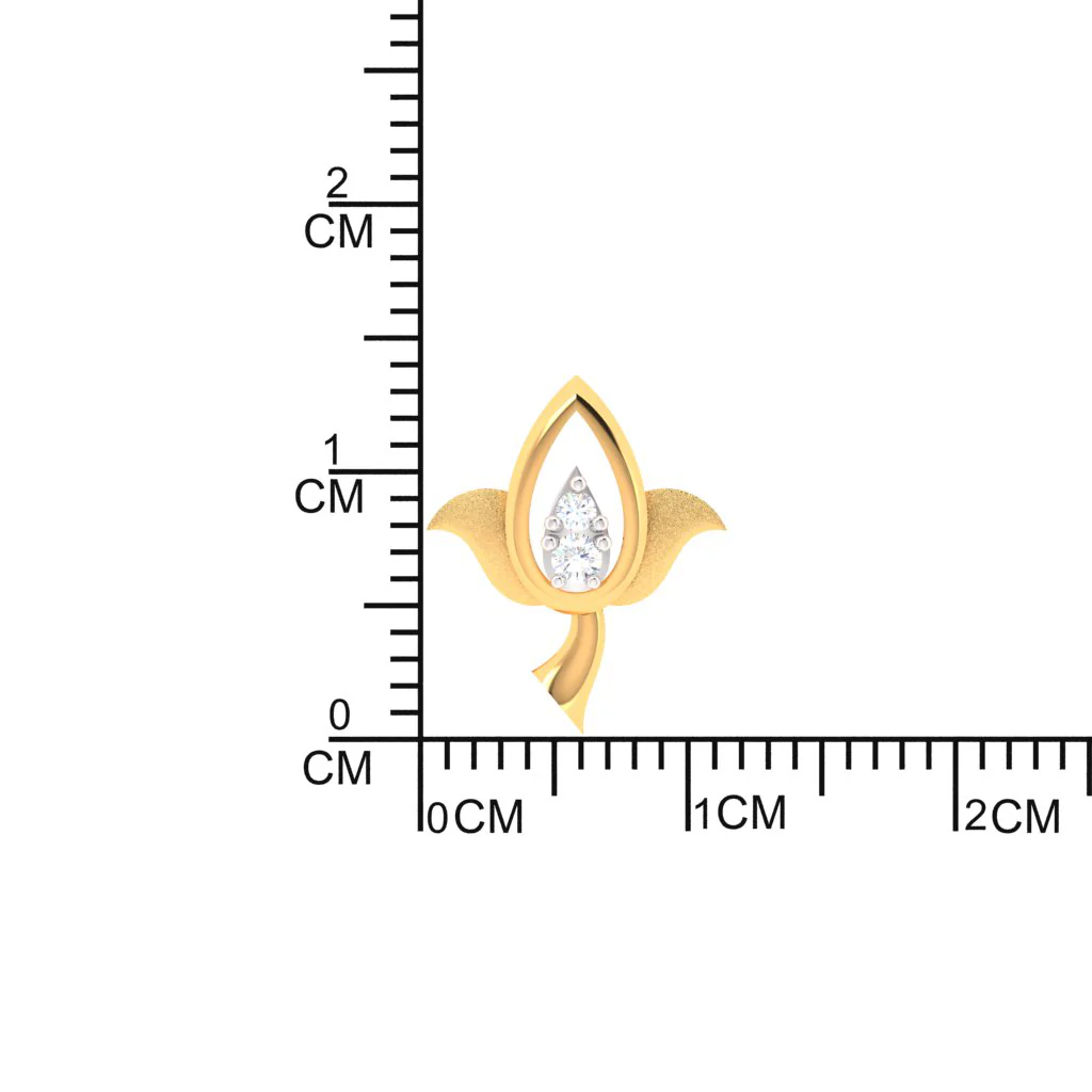 14k Beautiful Gold Stud Earrings In The Shape Of Lotus - Image 3