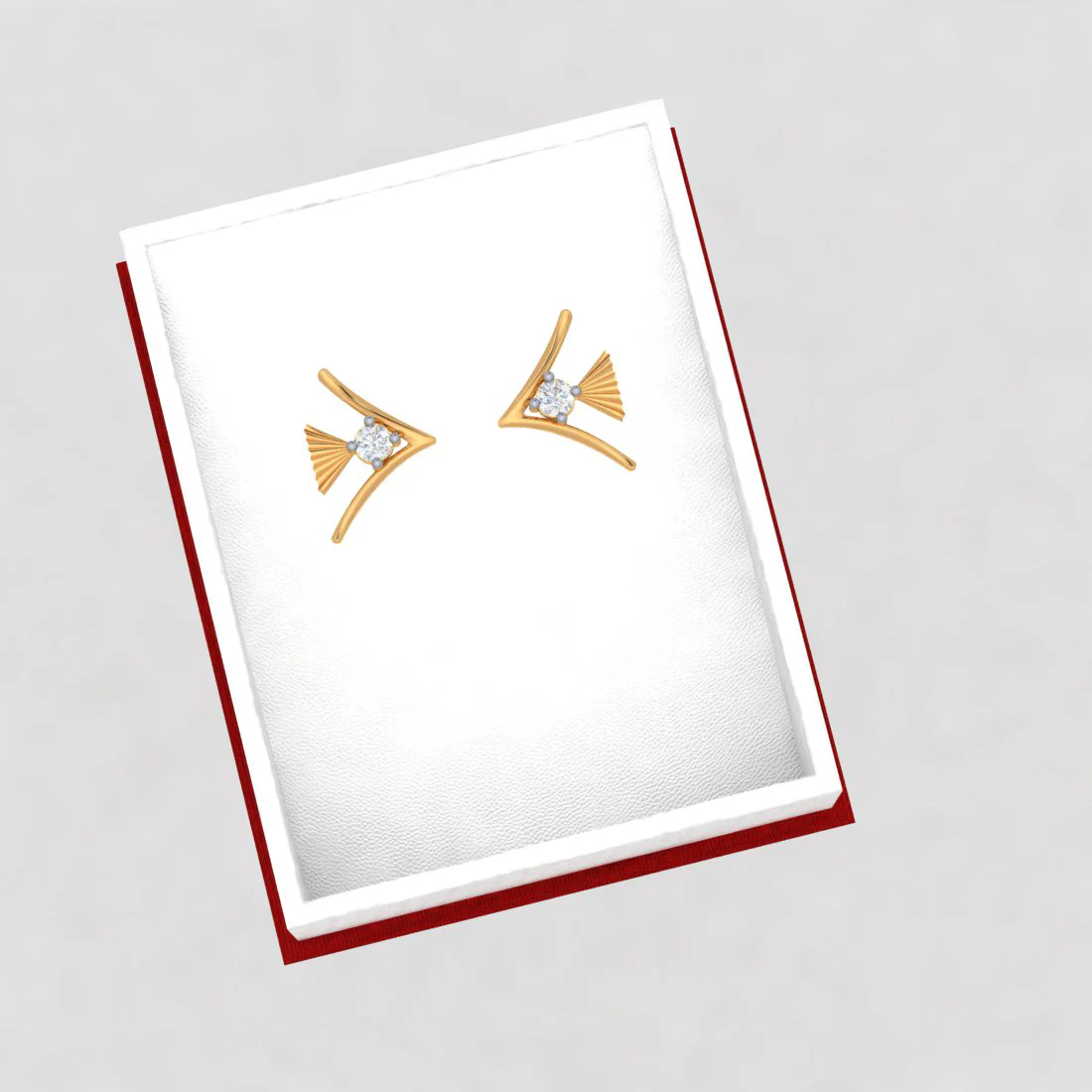 14k Charming Gold And American Diamond Earrings - Image 6