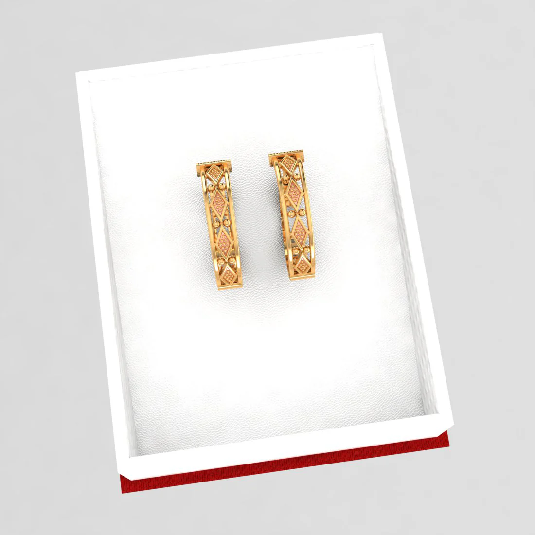 14k Circular Gold Earrings With Beautiful Design - Image 6
