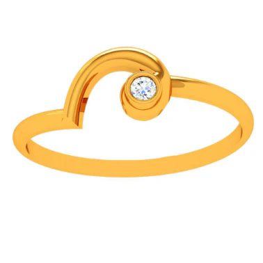 14k Conceptual Yellow Gold Ring - Image 2