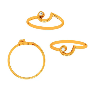 14k Conceptual Yellow Gold Ring - Image 5