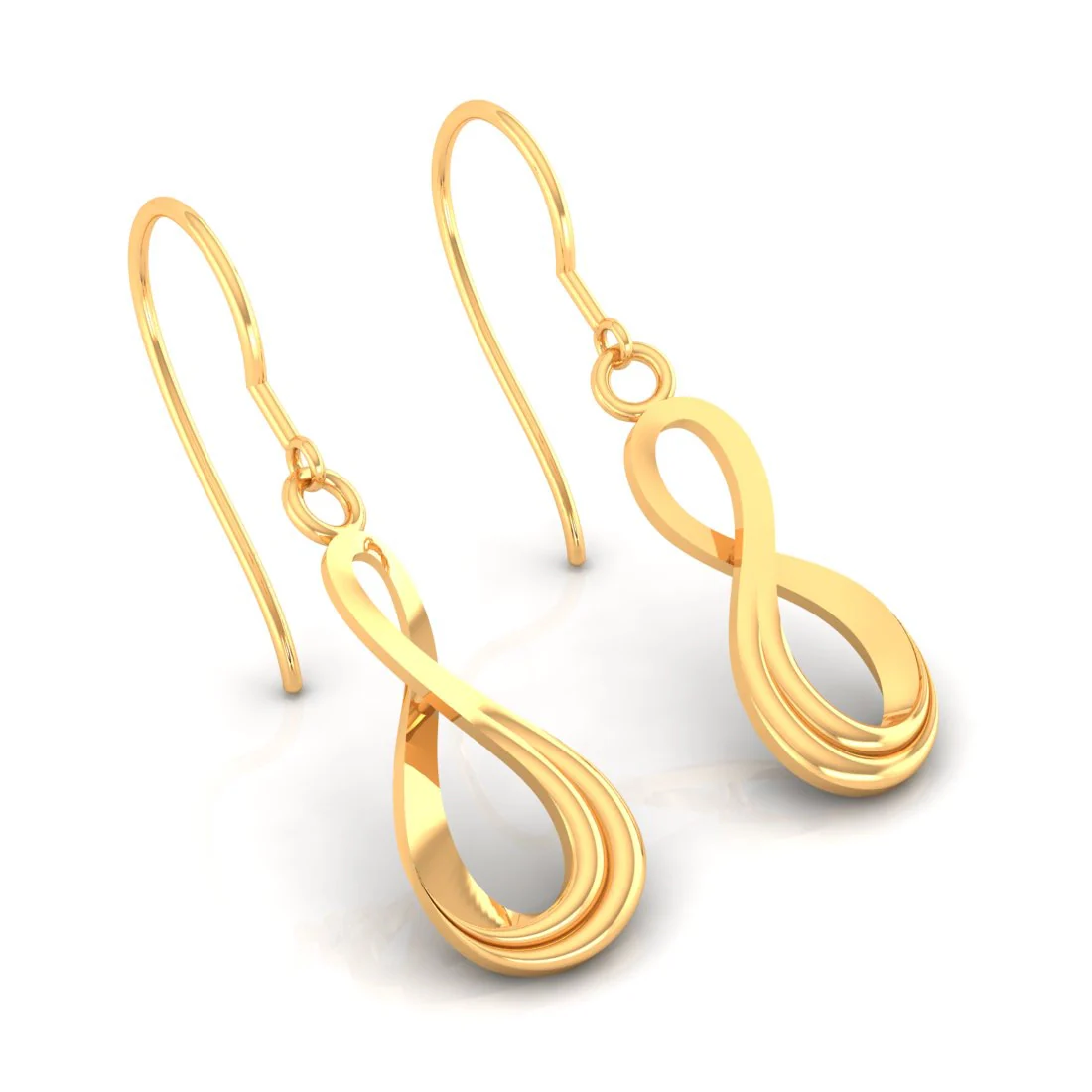 14k Dainty Gold Earrings With An Infinite Shape - Image 4