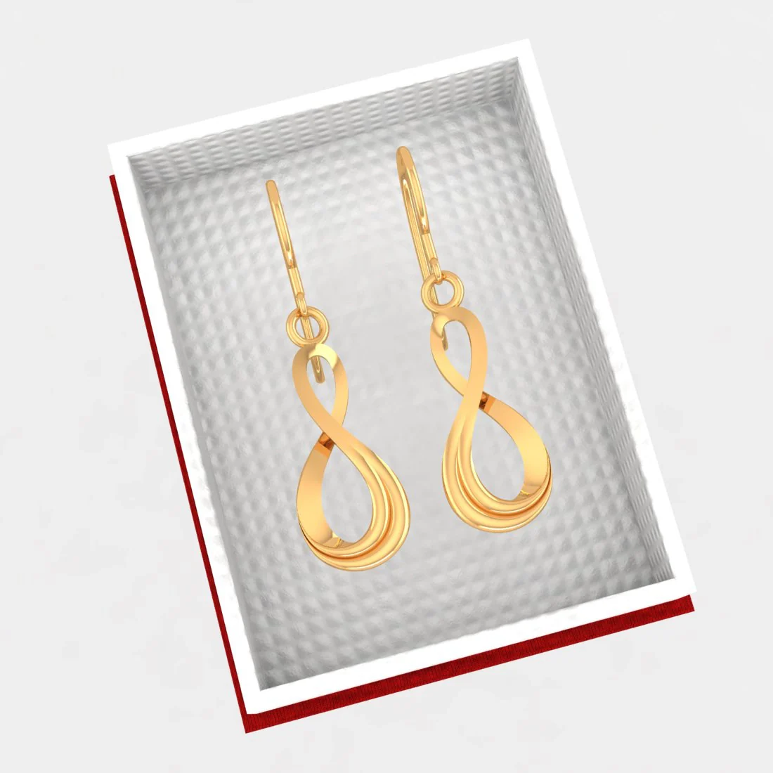 14k Dainty Gold Earrings With An Infinite Shape - Image 5