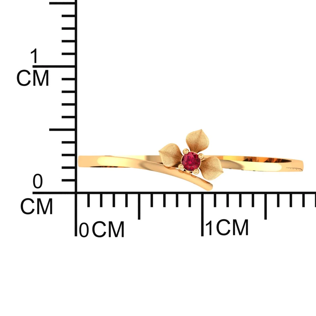 14K Delicate Yellow Gold Flower Ring for Women - Image 6
