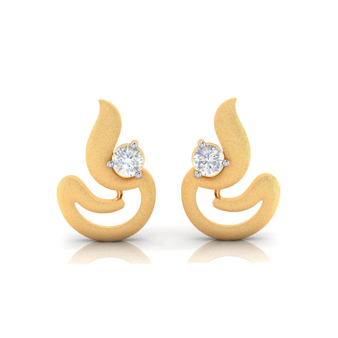 14k Dia Style 14k Gold And American Diamond Earnings