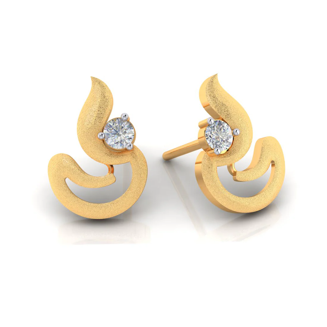 14k Dia Style 14k Gold And American Diamond Earnings - Image 3