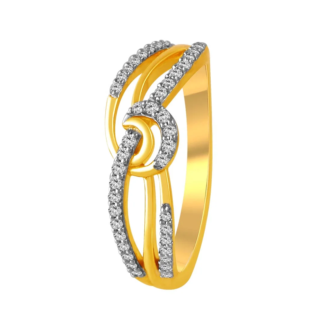 14K Diamond Ring With Intertwined Bands - Image 3