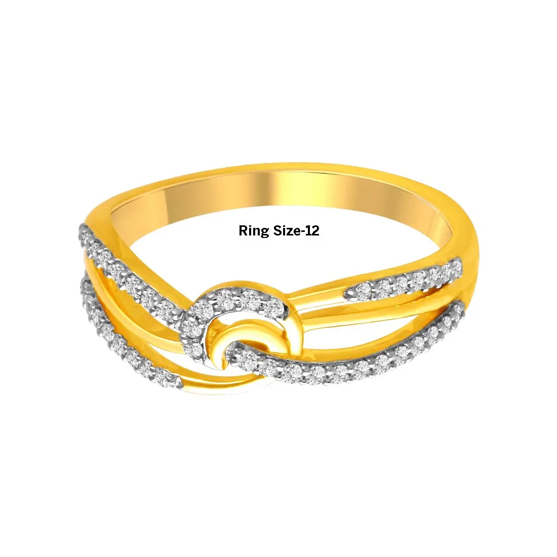 14K Diamond Ring With Intertwined Bands - Image 5