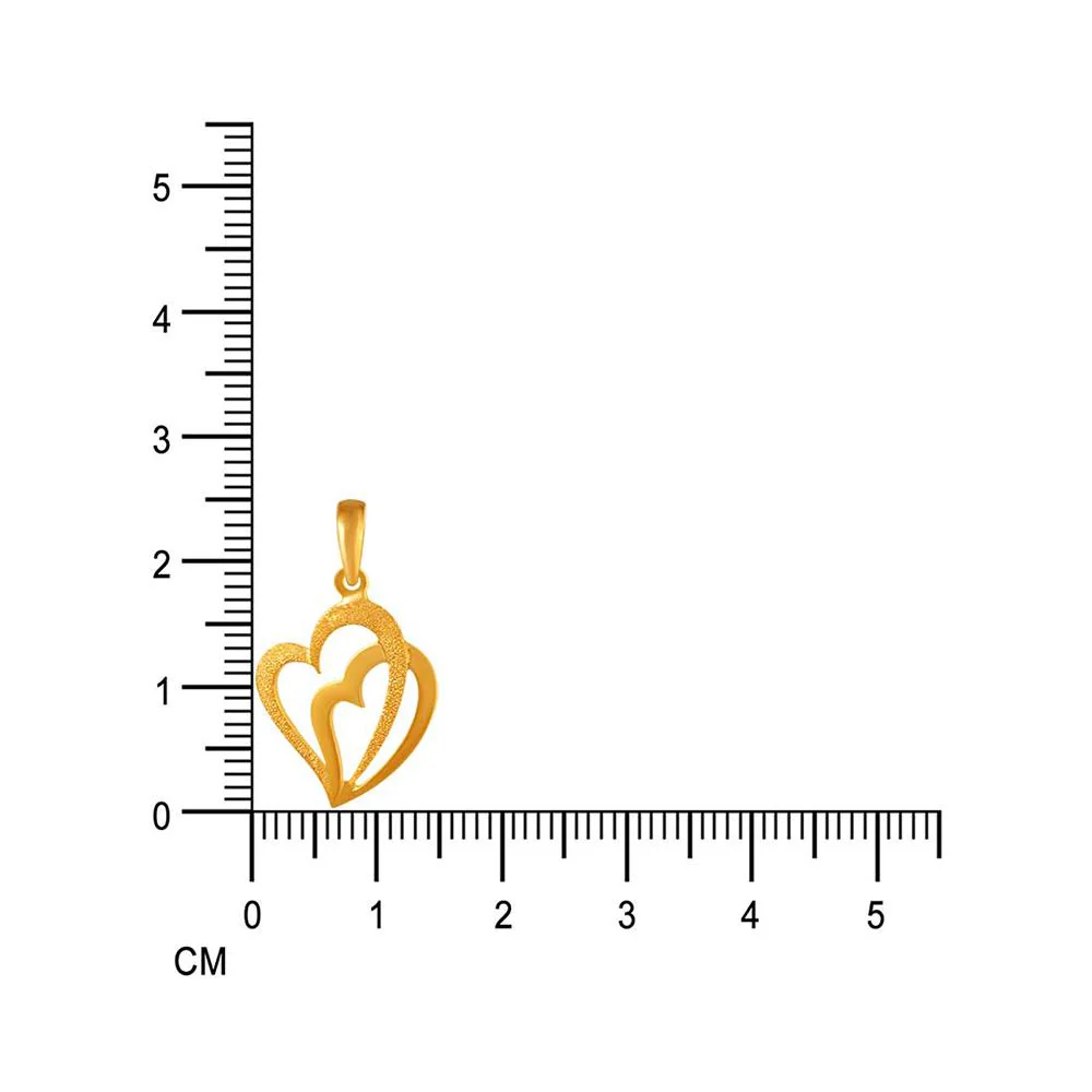 14k Double Hearts Gold Pendent - Image 5