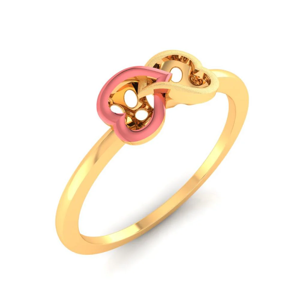 14k Double Interlocked Infinity Hearts Ring - Image 2