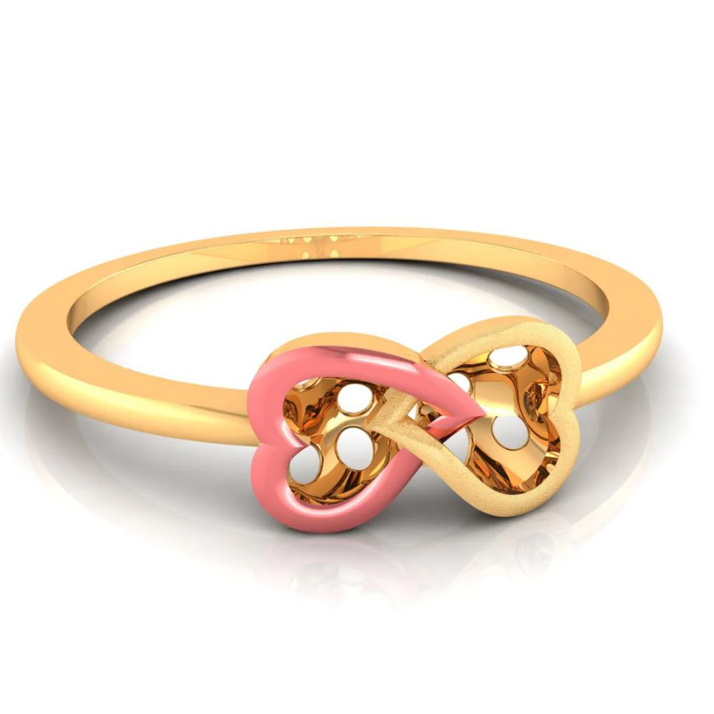 14k Double Interlocked Infinity Hearts Ring - Image 3