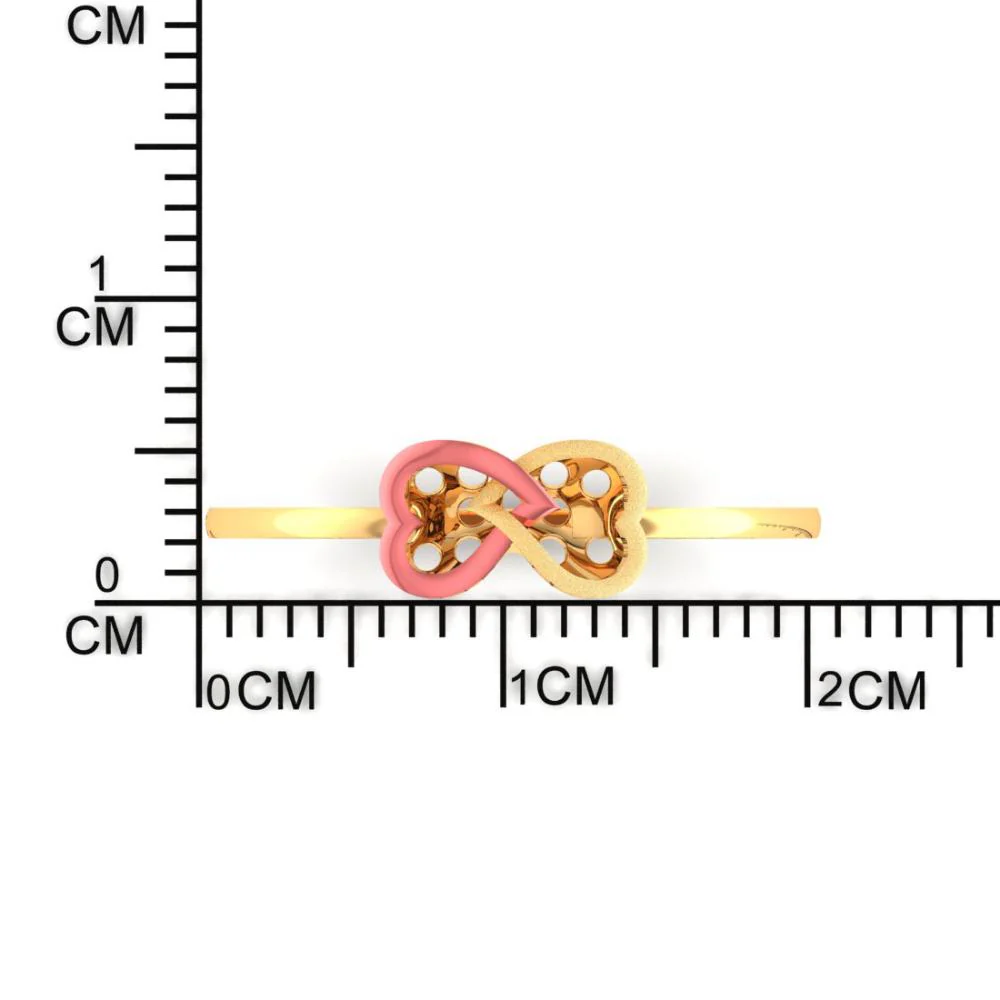14k Double Interlocked Infinity Hearts Ring - Image 4