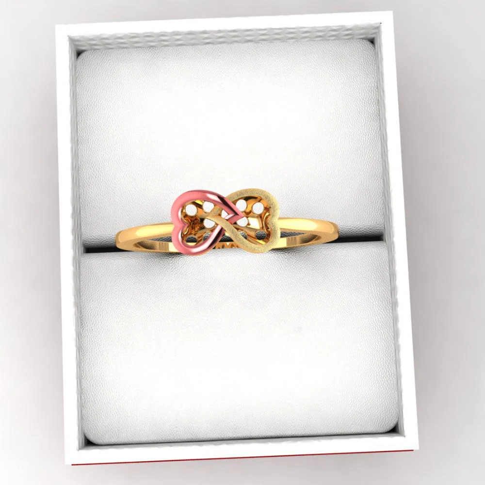 14k Double Interlocked Infinity Hearts Ring - Image 6