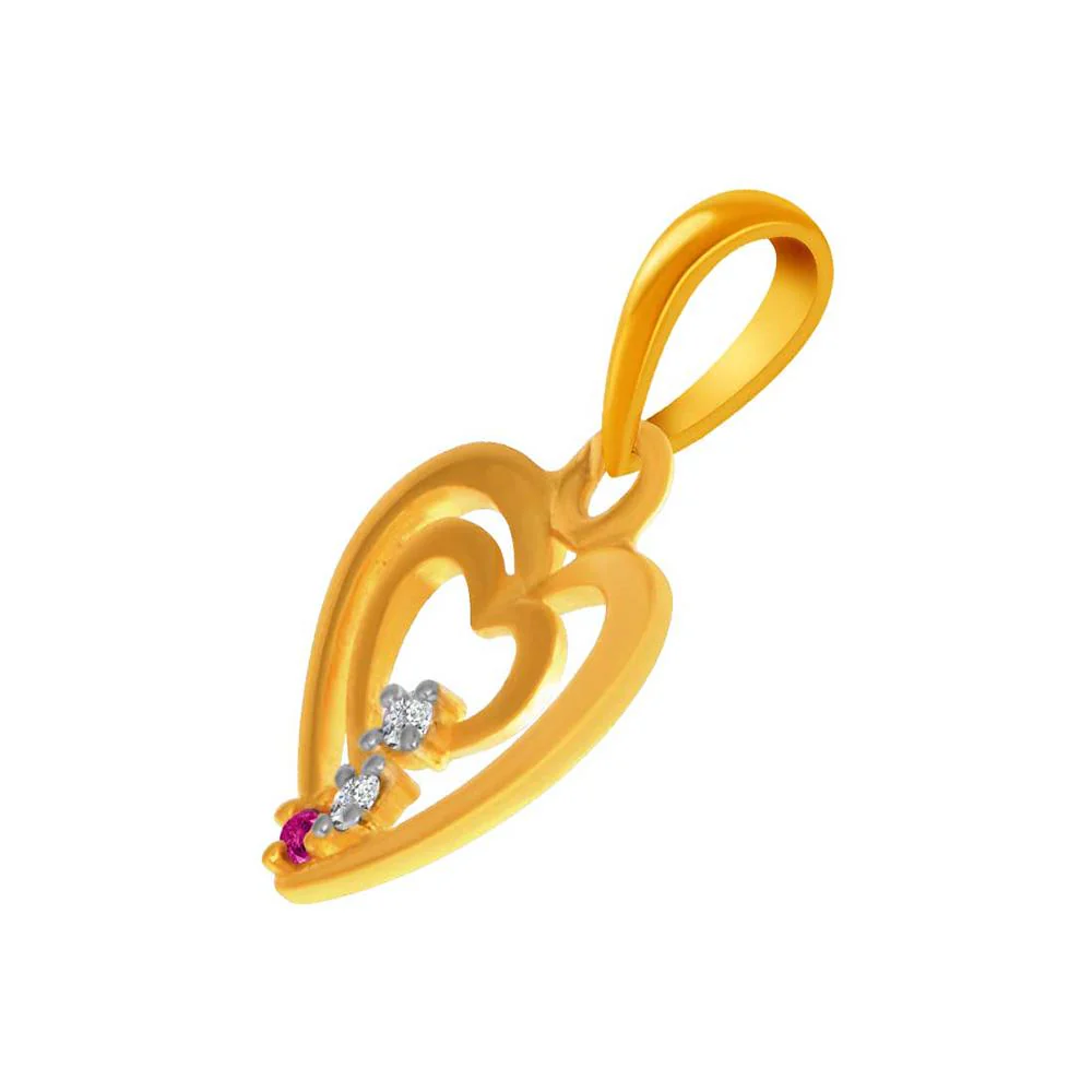 14k Dual Interlocked Hearts Adorned With S - Image 3