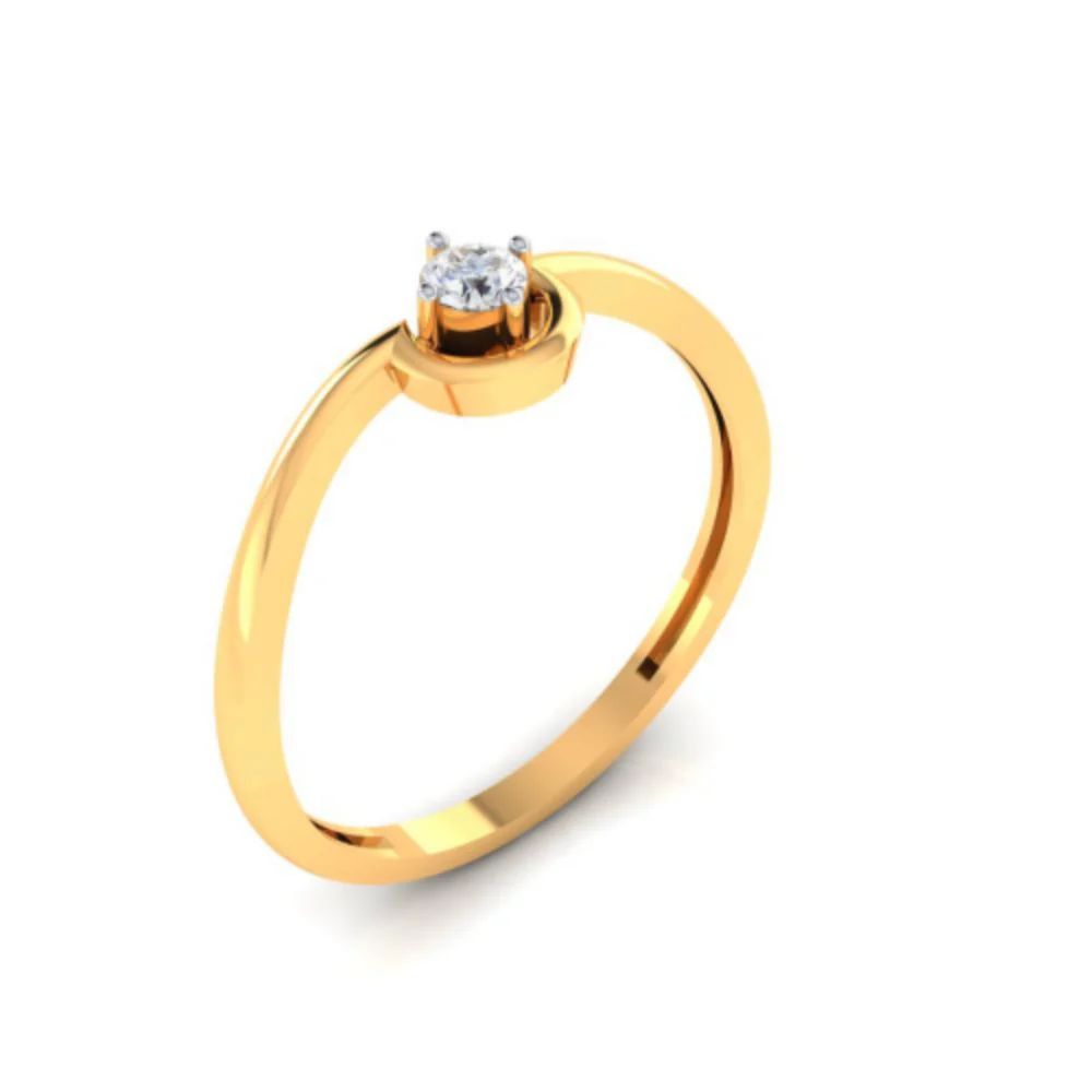 14k Elegant Looking American Diamond And Gold Ring - Image 2