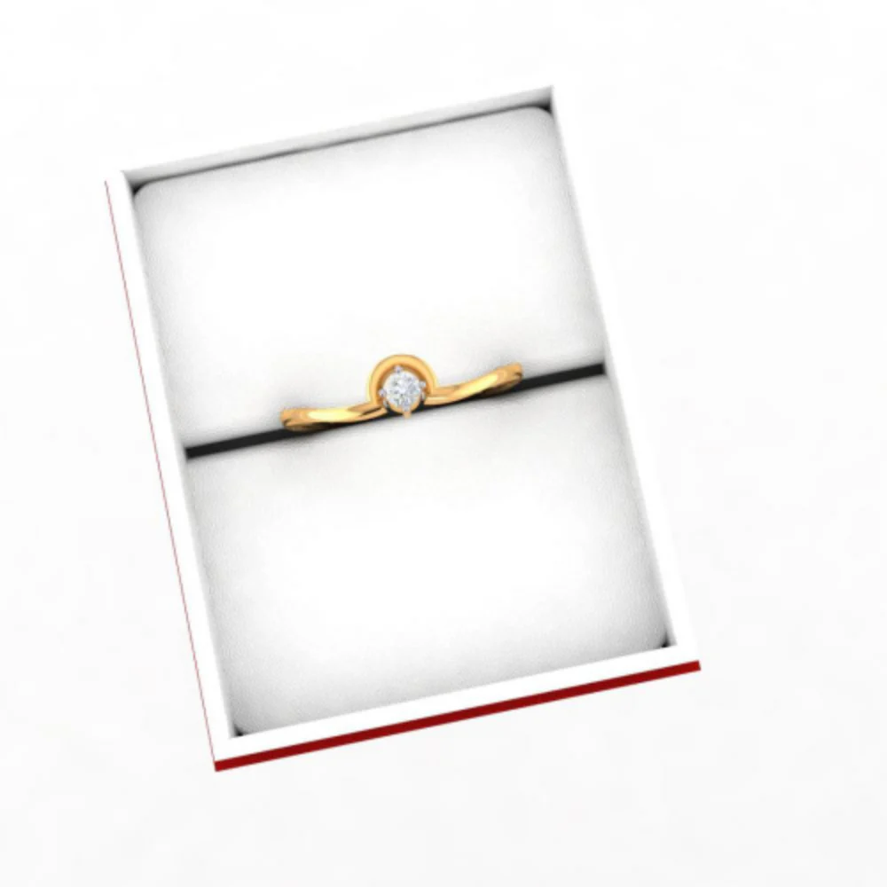 14k Elegant Looking American Diamond And Gold Ring - Image 6