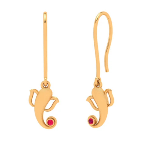 14k Festive Special Gold Earring Design For Women - Image 2