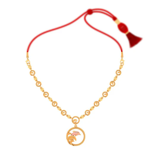 14k Festive Special Gold Necklace Design