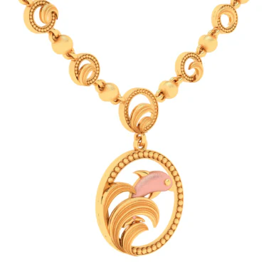 14k Festive Special Gold Necklace Design - Image 6