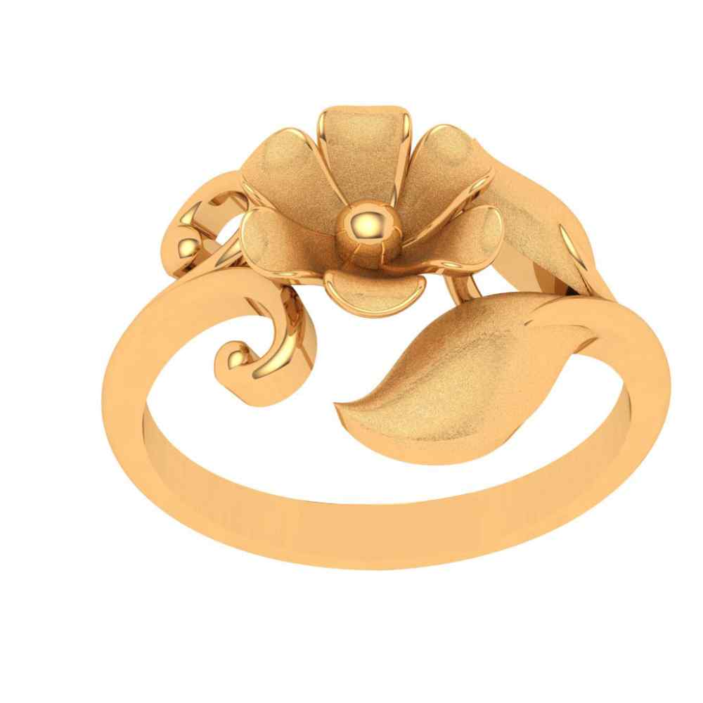 14k Floral Themed Gold Rings Design For Women - Image 2