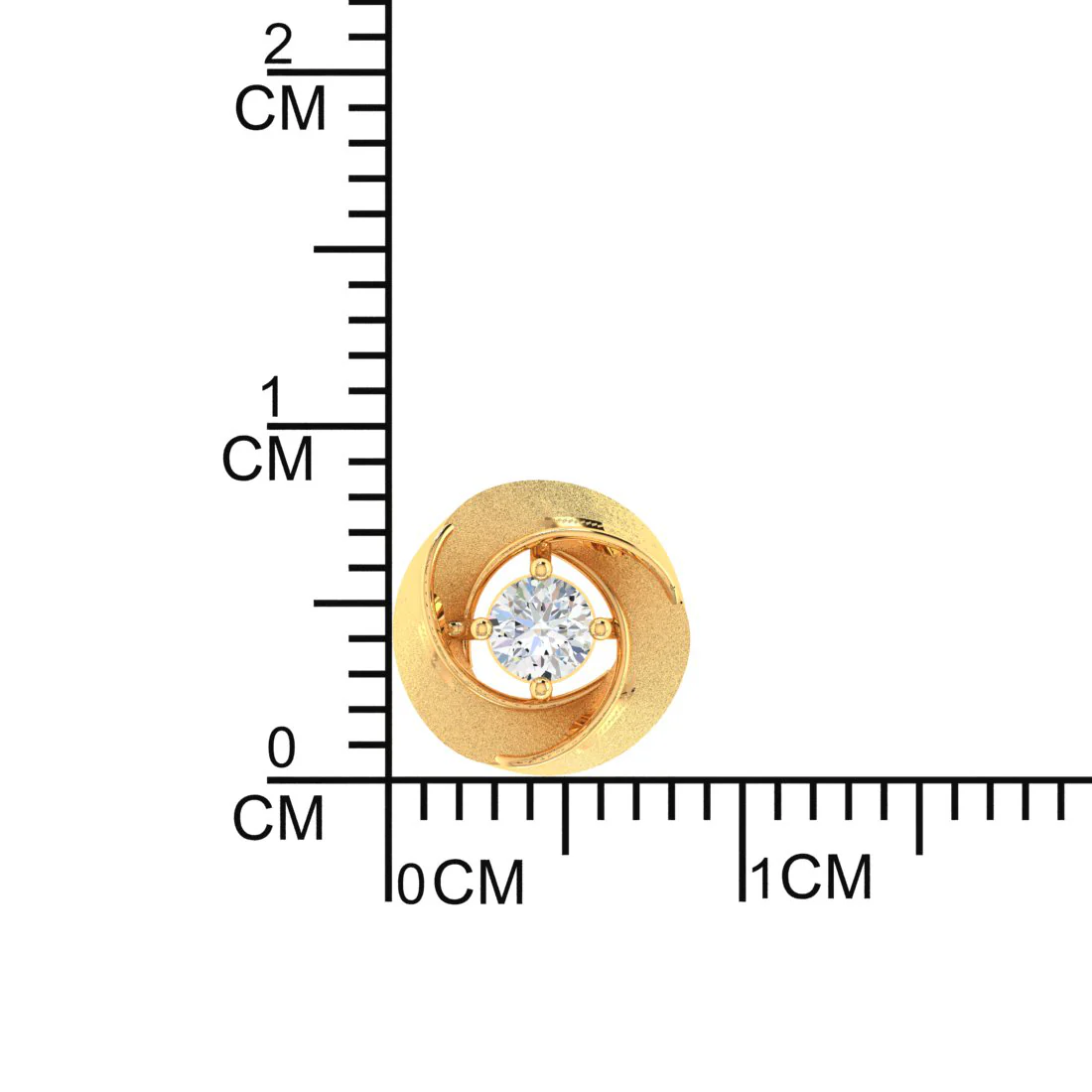 14k Flower Shape American Diamond Gold Earrings - Image 4