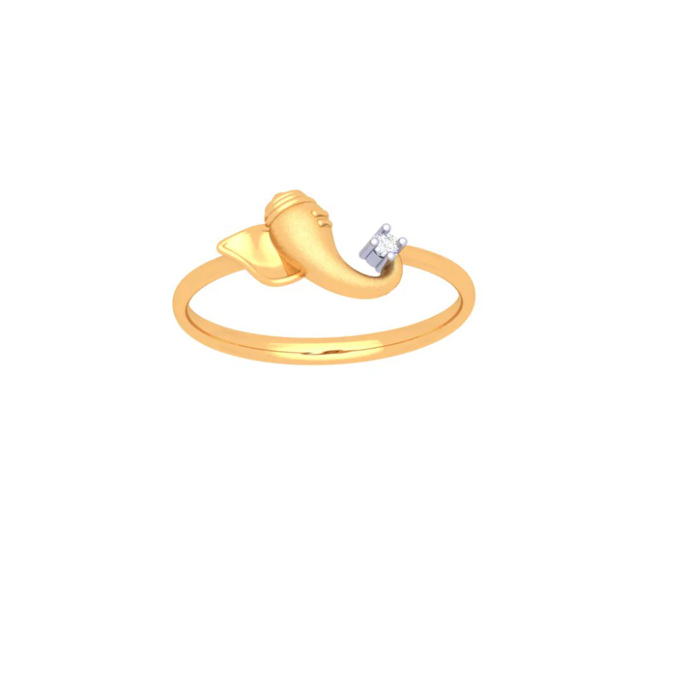 14k Ganesha Gold Ring Design From Amazea Collection - Image 2