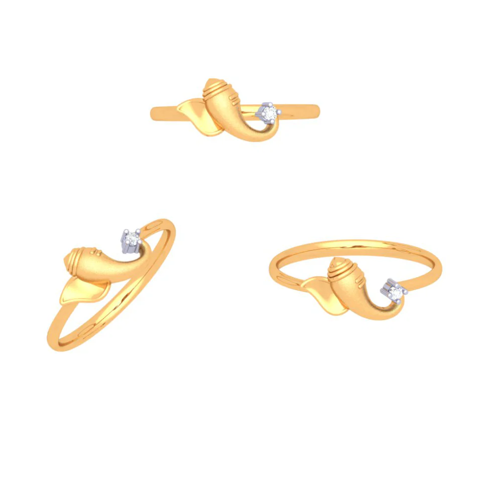 14k Ganesha Gold Ring Design From Amazea Collection - Image 6
