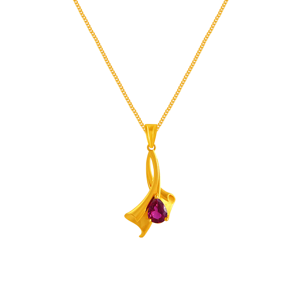 14k Gem Gold Pendant From Amazea Collection