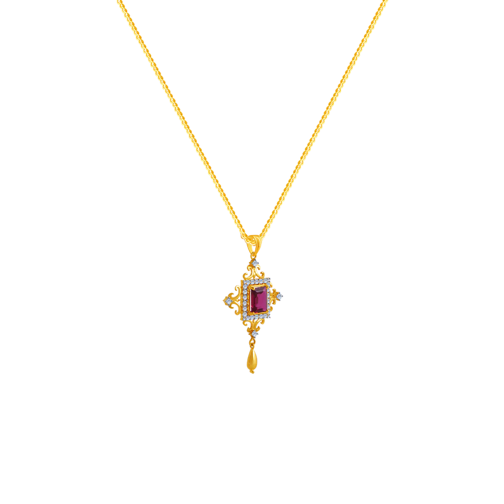 14k Gem Gold Pendant From Amazea Collection For Women - Image 2