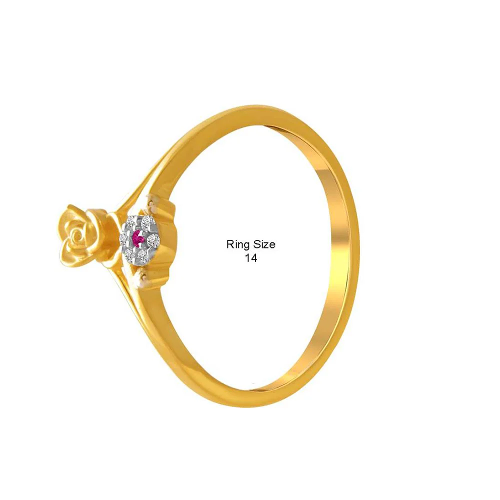 14k Gold Double Flower Pink And Yellow  Ring - Image 5