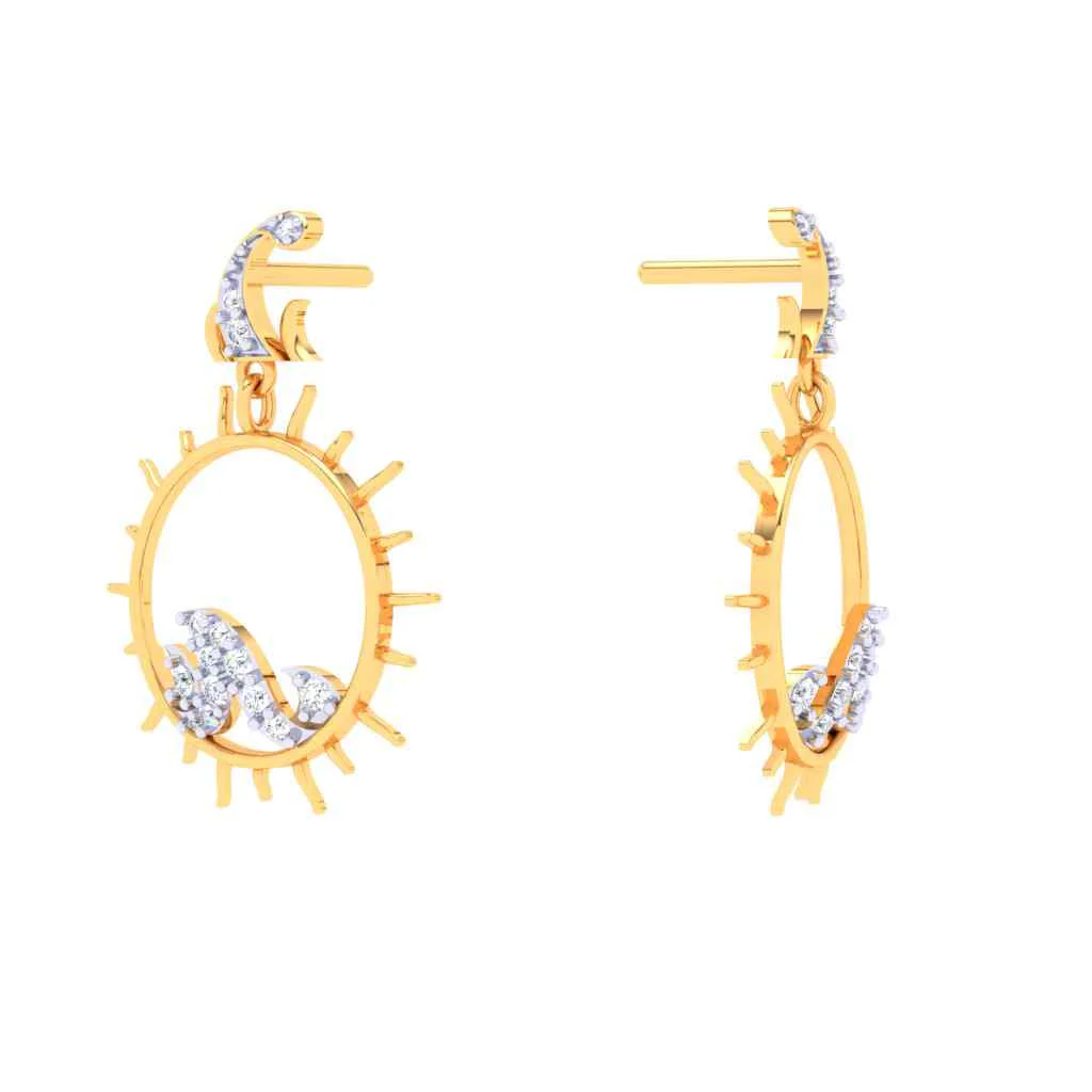 14k Gold Earrings Subtle Hoops & Gem-fit From Amazea Collection - Image 5
