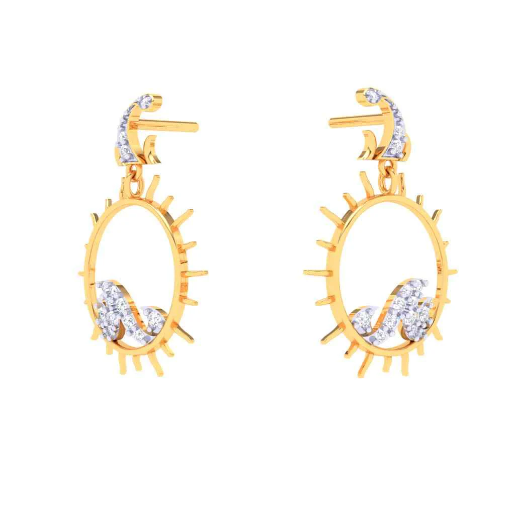 14k Gold Earrings Subtle Hoops & Gem-fit From Amazea Collection - Image 6