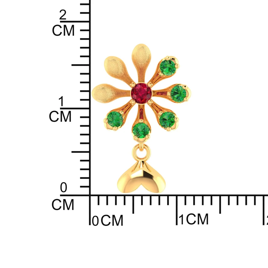 14K Gold Earrings With A Floral Design And Studded Stones - Image 5