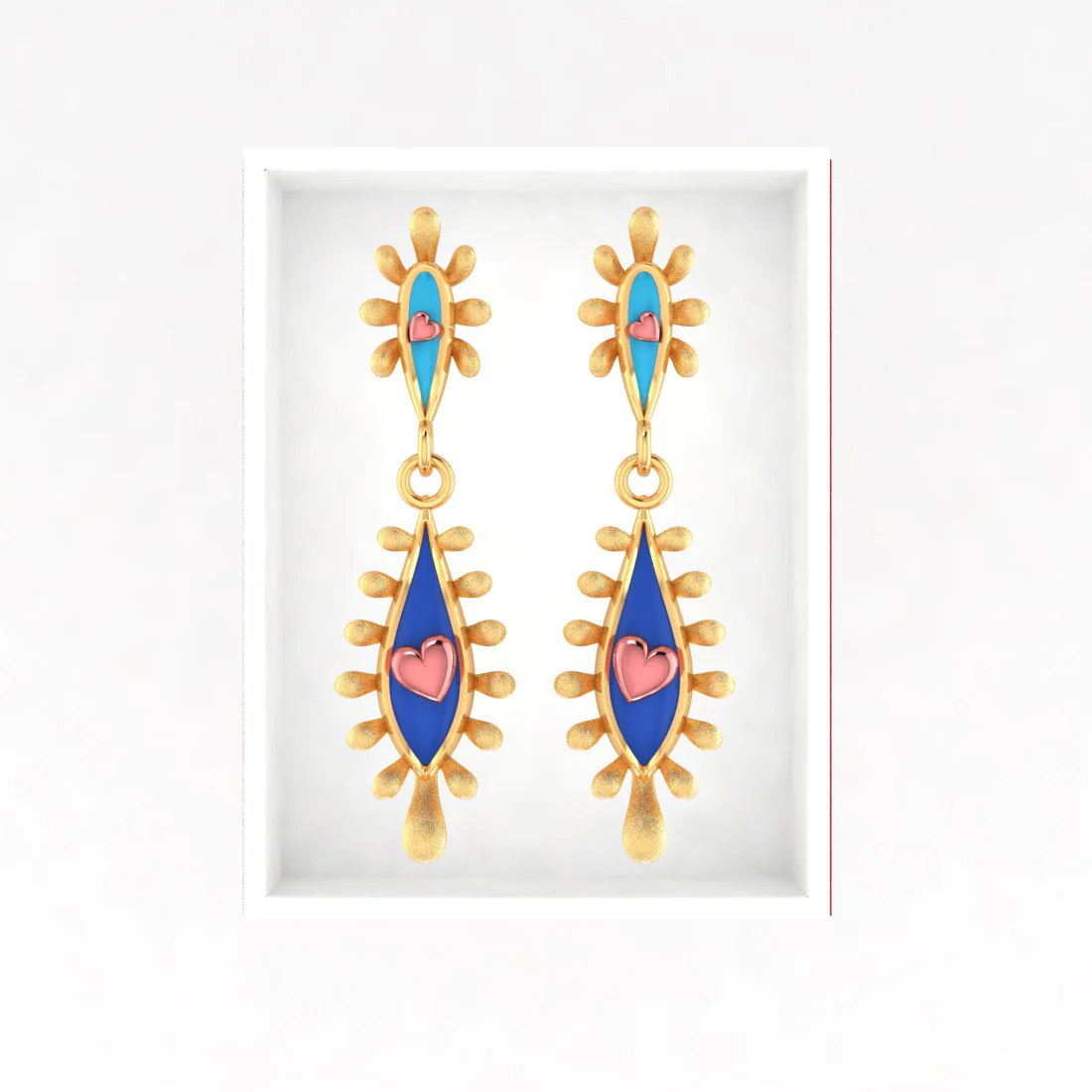14k Gold Earrings With Connected Water Droplet Design And Beautiful Detailing - Image 6