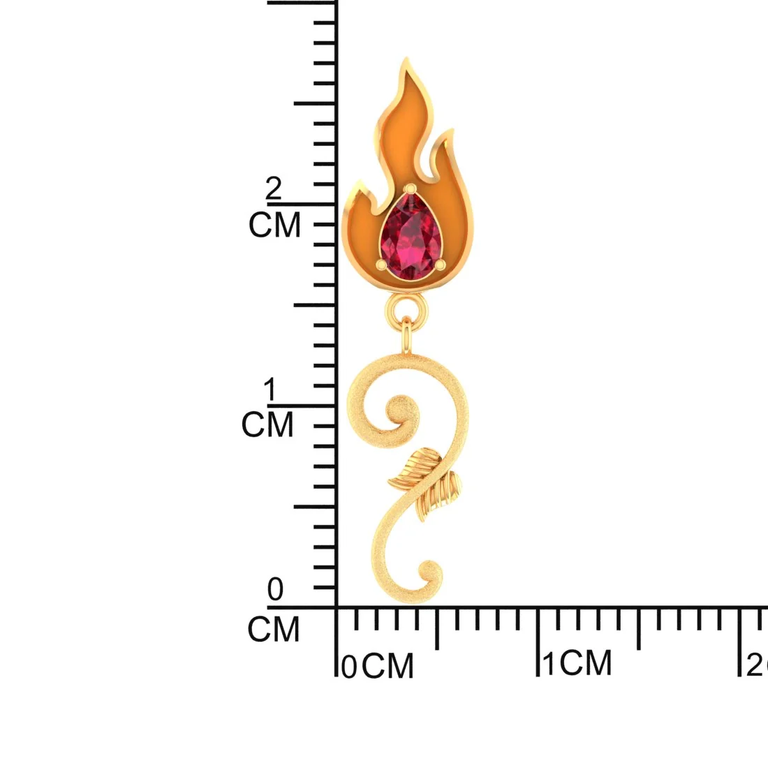 14K Gold Earrings With Flame Design - Image 5