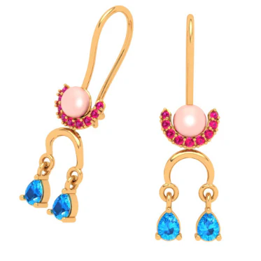 14k Gold Exclusive Earrings Design With Gem Stone From Amazea Collection - Image 6