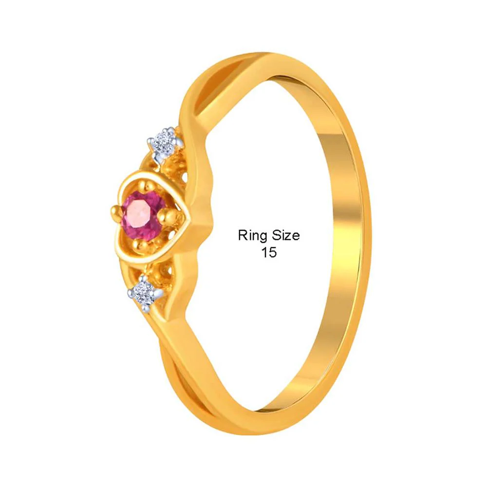 14k Gold Heart Pink And Yellow Ring - Image 5
