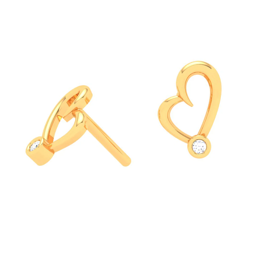 14k Gold Heart Studs Earrings From Online Exclusive - Image 5