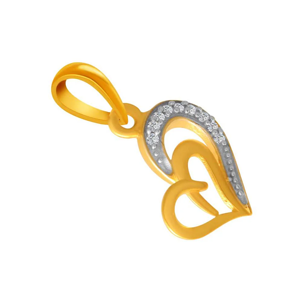 14k Gold Layered Bejewelled S Heart Pendant - Image 3