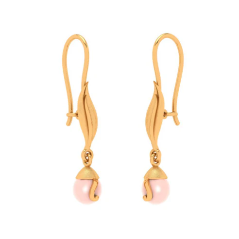 14k Gold Leaf Motif Earrings From Pc Chandra Amazea Collection - Image 4