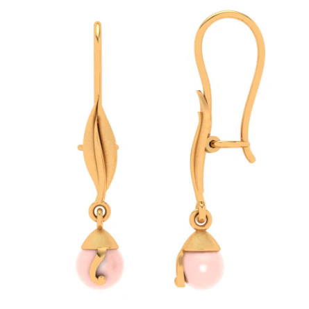 14k Gold Leaf Motif Earrings From Pc Chandra Amazea Collection - Image 5