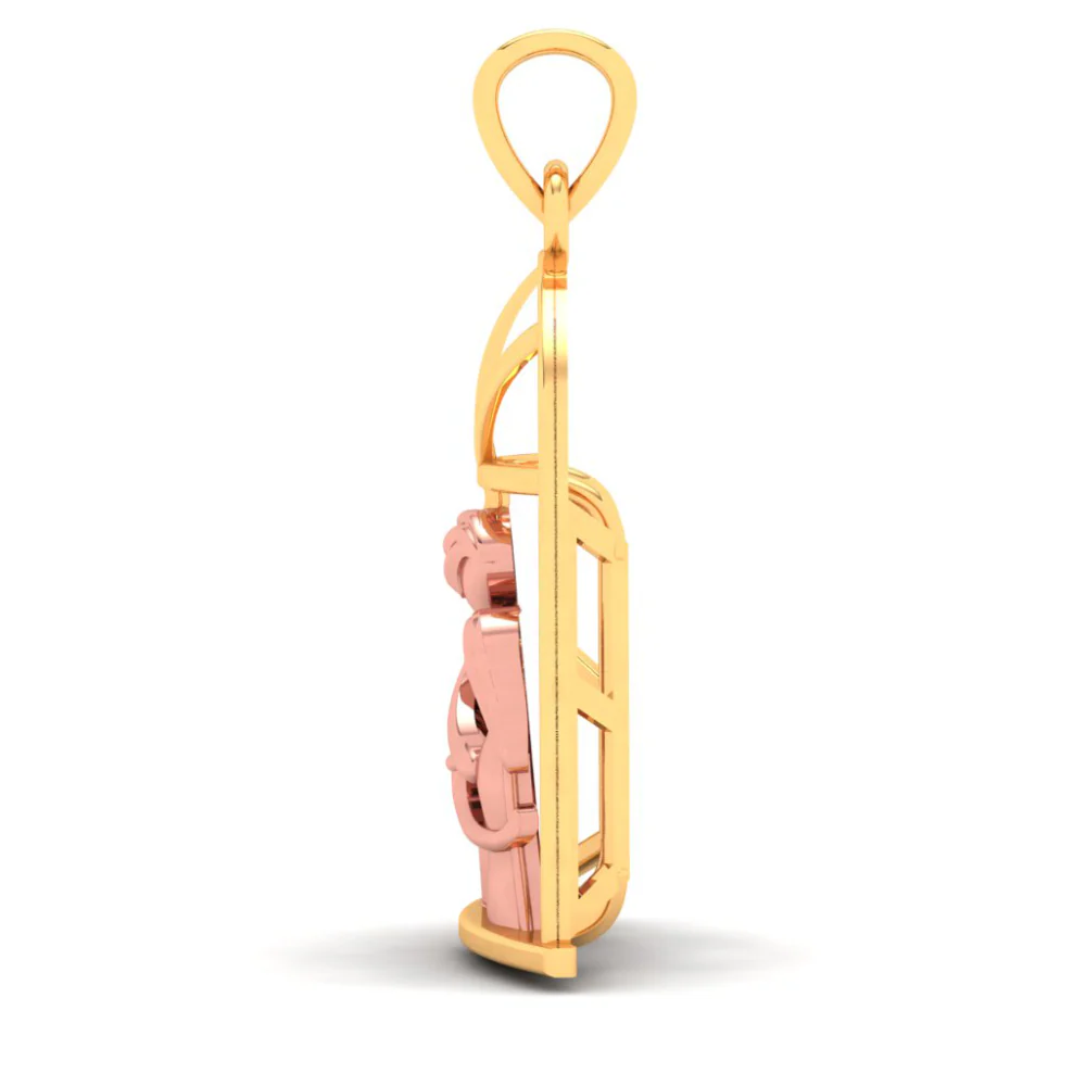 14k Gold Pendant In The Shape Of A Couple In Front Of A Window From Amazea Collection - Image 3