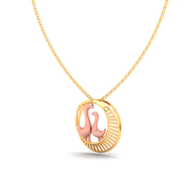 14k Gold Pendant With Dainty Yellow Gold Birds From Amazea Collection - Image 5