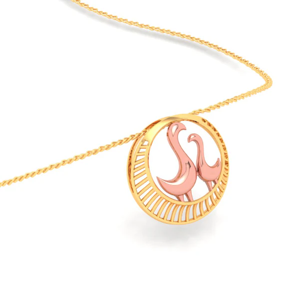 14k Gold Pendant With Dainty Yellow Gold Birds From Amazea Collection - Image 7
