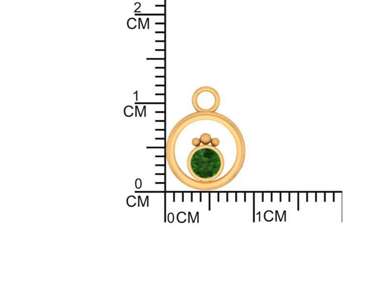 14k Gold Pendant With Spherical Designs And Green Stone - Image 4