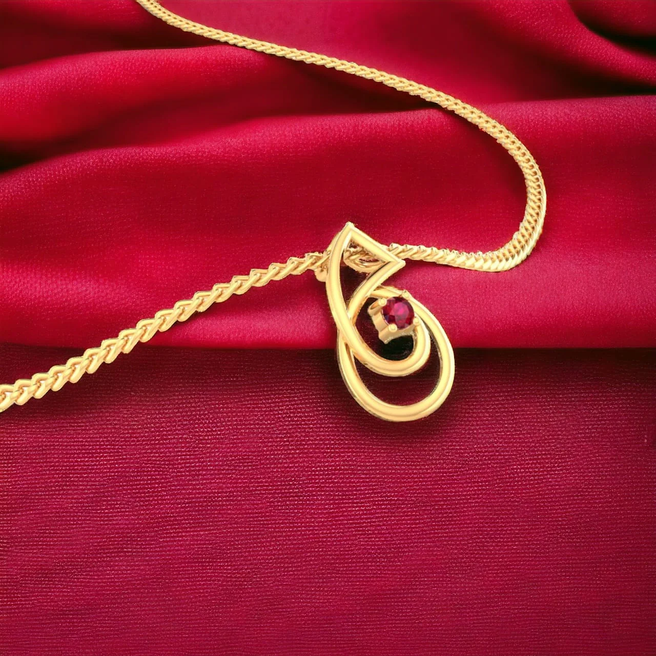 P.C. Chandra Jewellers 14K Ganesh Gold Pendant (without chain) With Stone In The Centre For Women - 0.28 Gram