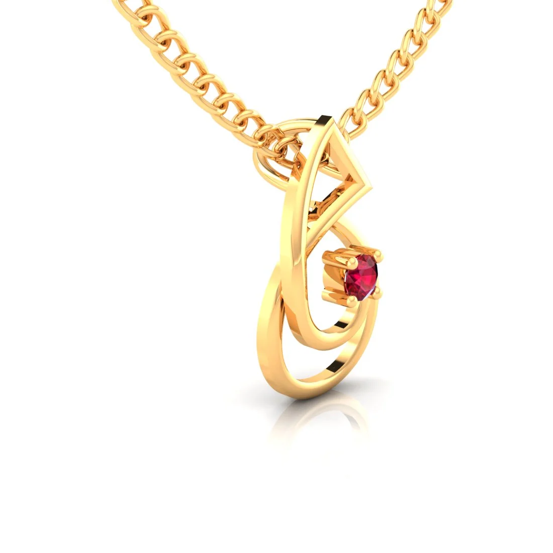 P.C. Chandra Jewellers 14K Ganesh Gold Pendant (without chain) With Stone In The Centre For Women - 0.28 Gram - Image 3